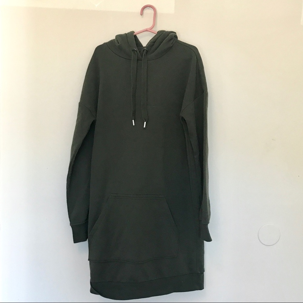 H&M Divided Sweatshirt Dress in Olive Green